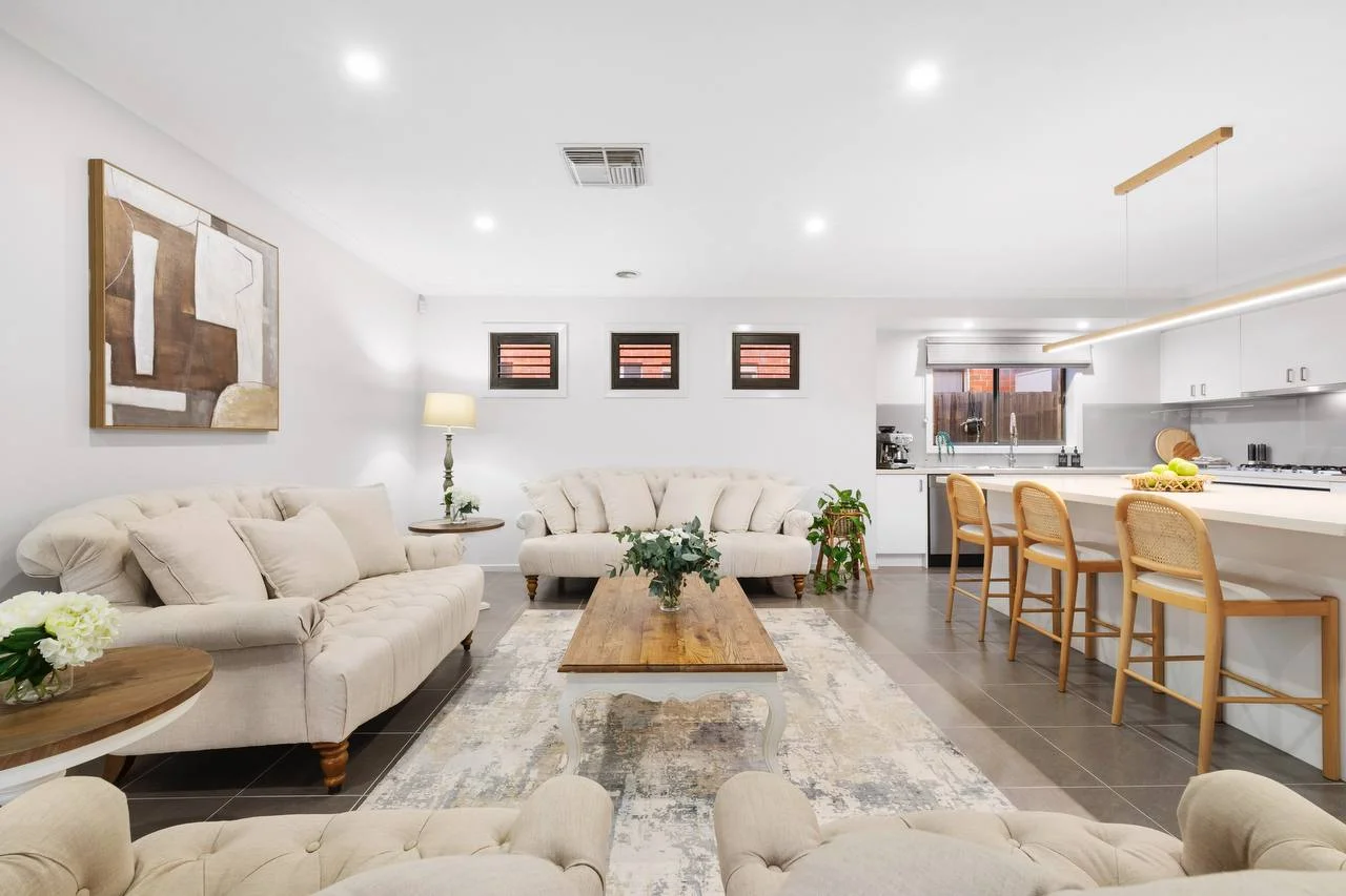 Professionally staged Melbourne living room by Harmony Staging - Property staging that helps homes sell faster